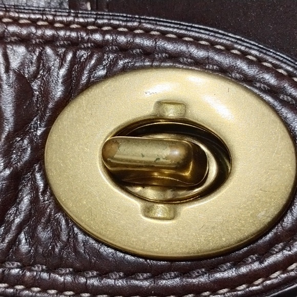 Authentic Coach Lily Legacy Turn Lock Brown Leather Shoulder Bag W Dust Bag - Picture 15 of 15